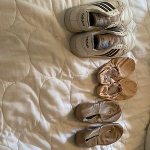 Adidas, ballet flats, and jazz shoes